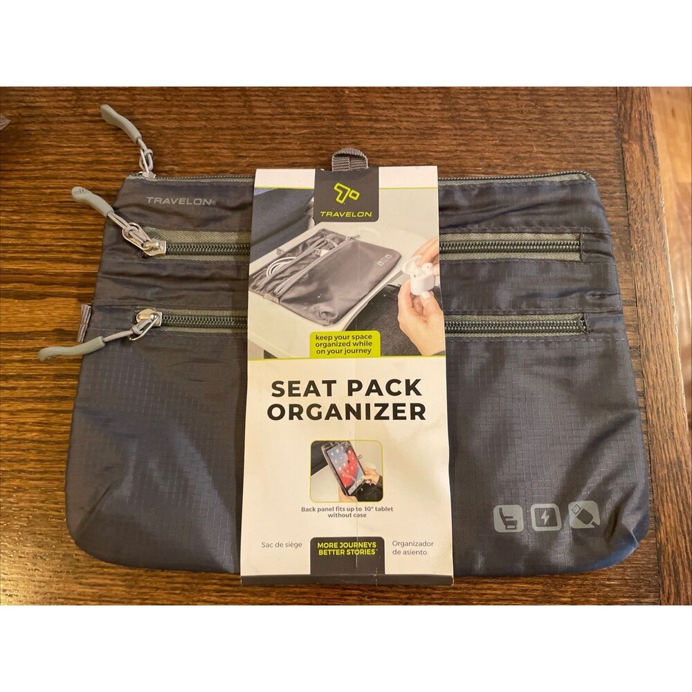 Travelon ~ World Travel Essentials Seat Pack Organizer ~ Gray New